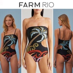 FARM Rio Pineapple Wave One-Piece Swimsuit sz S NWT 220$